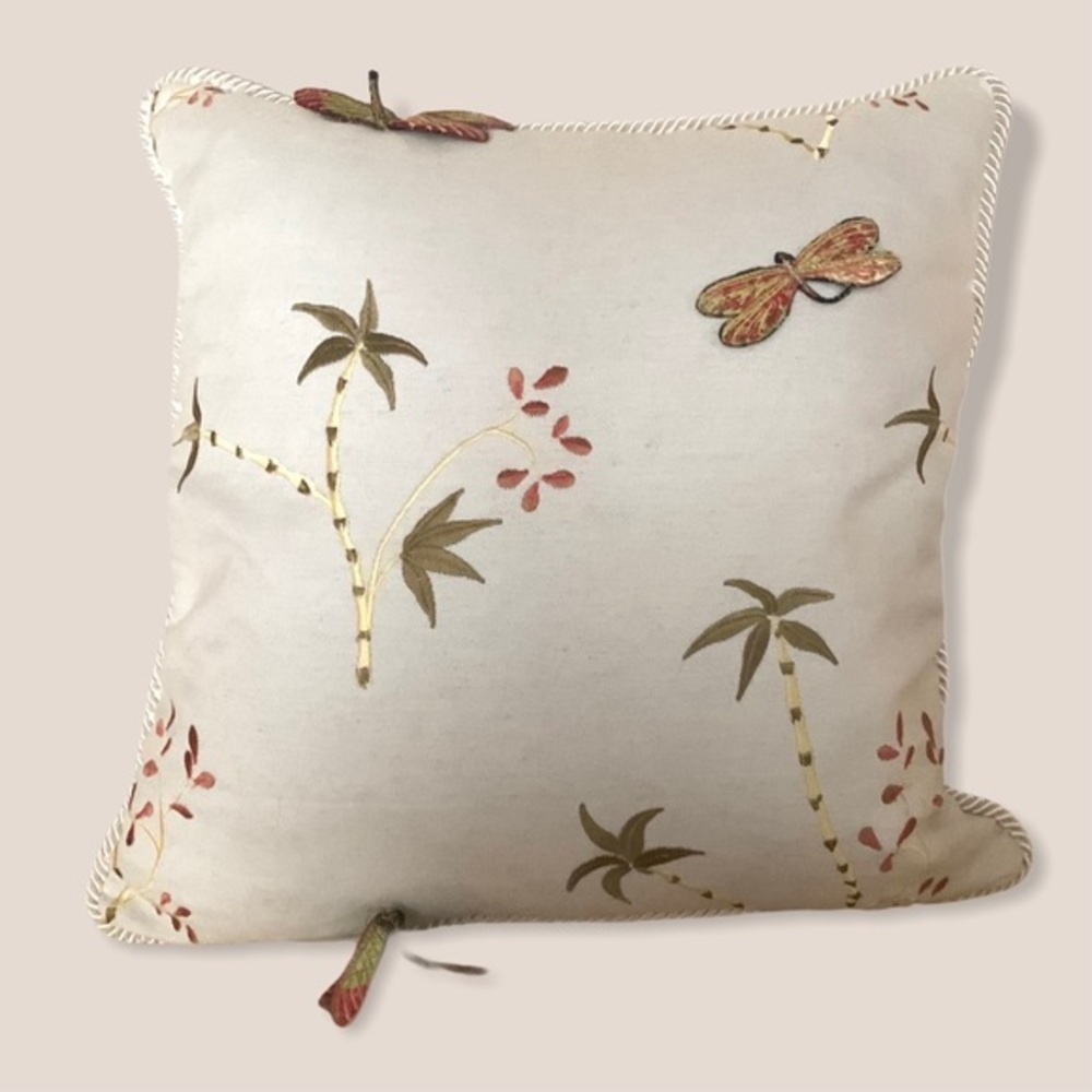 Austin Horn Classics dragonfly embroidered pillow